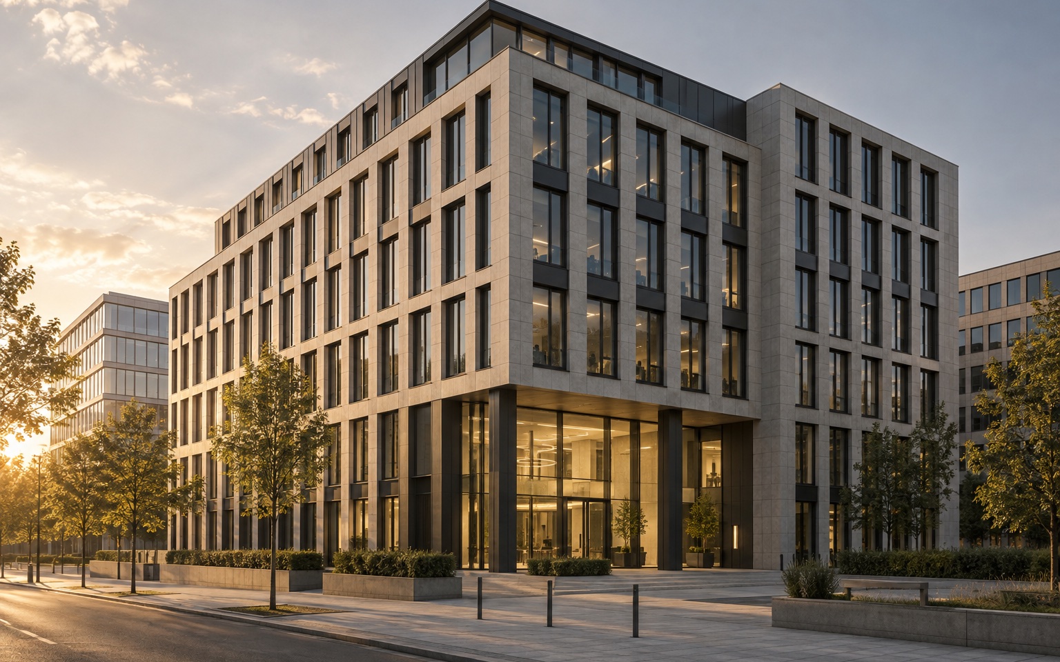 Bürogebäude aus einem OCRE-Referenzobjekt